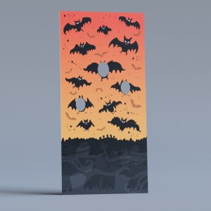 Bats Halloween Standee includes three places for your guests to stand in.