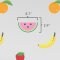 Cute Fruit Pattern wall decal dimensions.