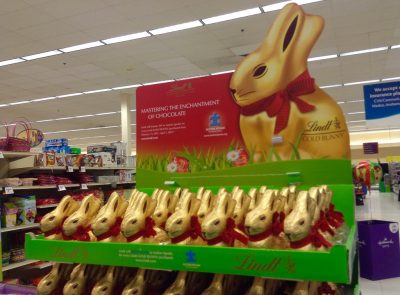 Easter point of purchase display in store.