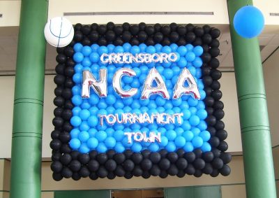 Balloons for an NCAA March Madness tournament celebration.