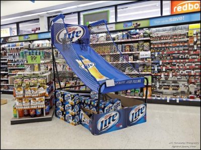 Miller Lite interactive point-of-purchase display in-store.