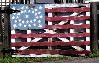 Pallet turned into American flag for Memorial Day.