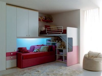 Layout of a kid's bedroom.