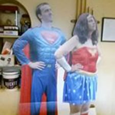 Superman and Wonder Woman Cutouts.