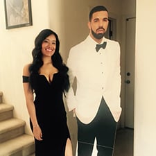 Drake cardboard cutout for a wedding.