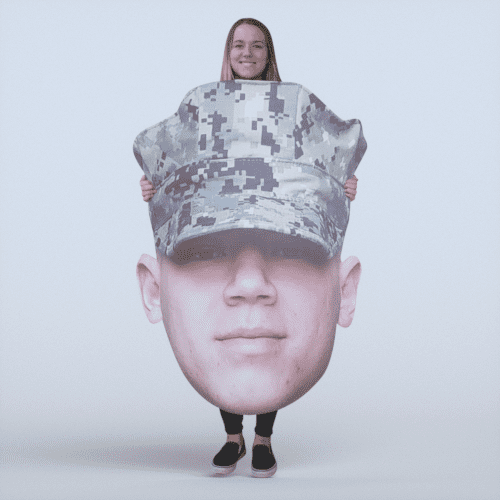 Forty seven inch BigHead of a soldier.