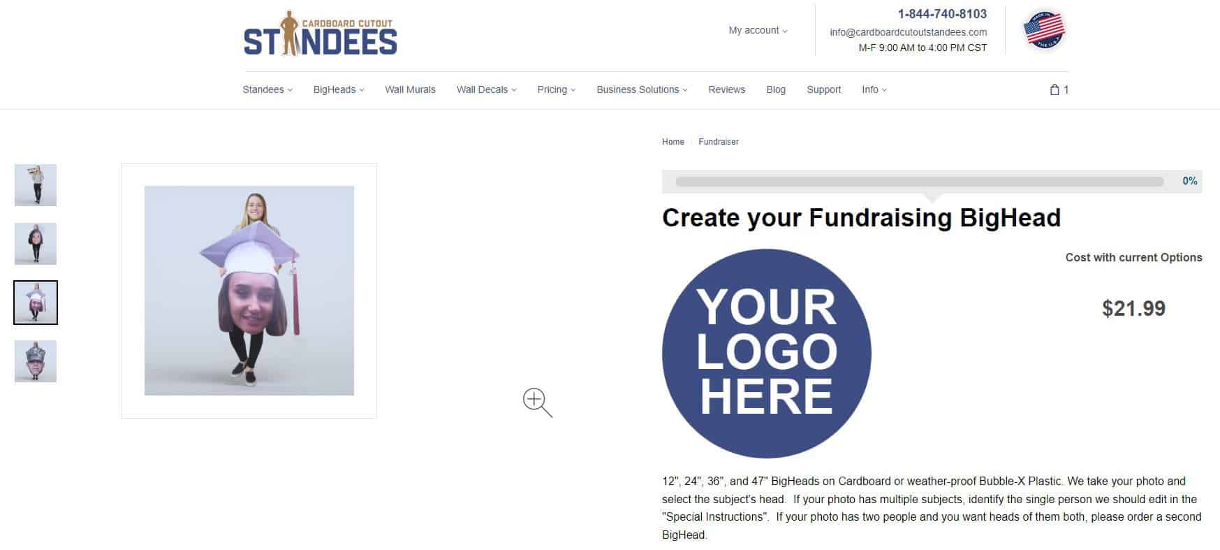 Example custom fundraiser landing page.
