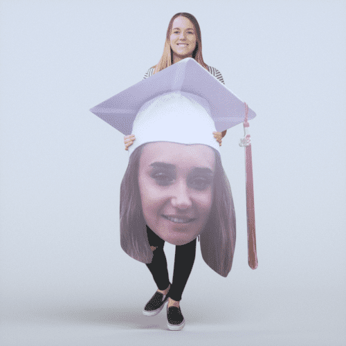 Thirty six inch BigHead of graduate.