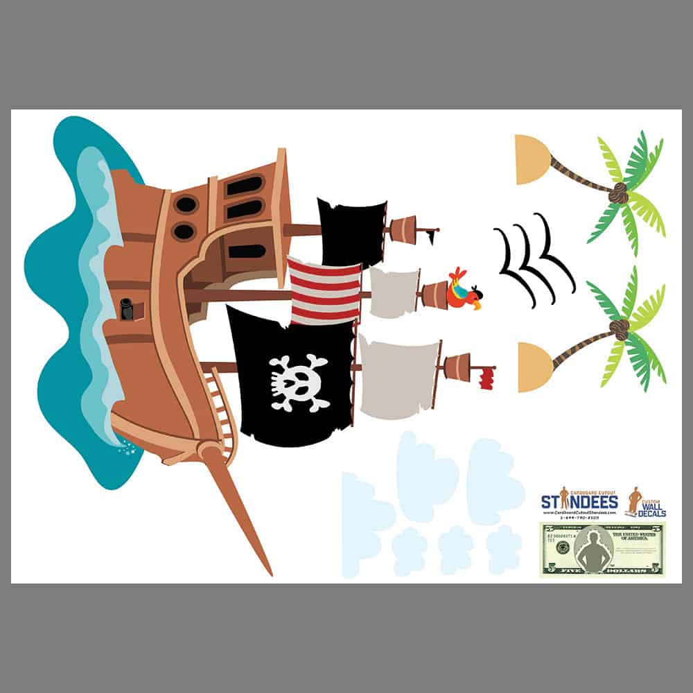 The print layout for the pirate ship wall decal.