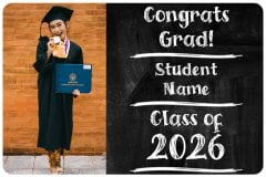 Image of Chalkboard Print Graduation Sign.