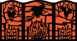 Halloween 36" Fireplace Screen Cardboard