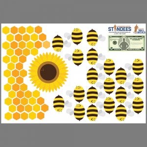 Bee Pattern wall decal print layout.
