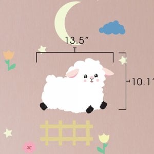 Counting Sheep Pattern wall decal dimensions.
