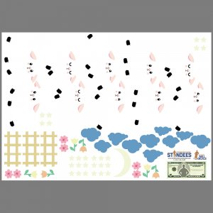 Counting Sheep Pattern wall decal print layout.
