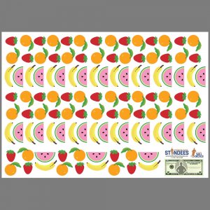Cute Fruit Pattern wall decal print layout.