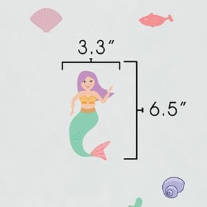 Mermaid Pattern wall decal dimensions.