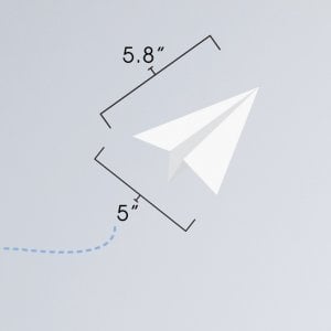 Paper Airplanes wall decal dimensions.