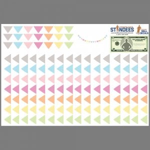 Pastel Party Flag wall decal print layout.