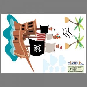 The print layout for the pirate ship wall decal.