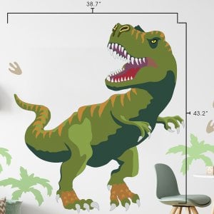 Dimensions of t-rex dinosaur wall decal.