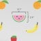 Cute Fruit Pattern wall decal dimensions.